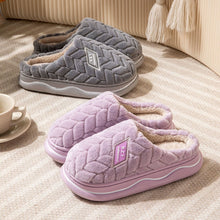 Load image into Gallery viewer, Warm Plush Cotton Mule Slippers Non Slip Thick Sole Cloud Like Soft Furry Shoes Autumn Winter Couple Style For Women Men Indoor Home