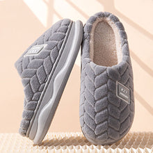 Load image into Gallery viewer, Warm Plush Cotton Mule Slippers Non Slip Thick Sole Cloud Like Soft Furry Shoes Autumn Winter Couple Style For Women Men Indoor Home
