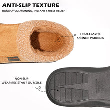 Load image into Gallery viewer, Men Winter Warm Suede Fuzzy Plush Slippers Memory Foam Cushion Non Slip Durable TPR Sole Indoor Outdoor Comfortable House Shoes