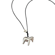 Load image into Gallery viewer, Ins Fashion Tassel Horse Pendant Necklace Minimalist Metallic Cartoon Flower Long Adjustable Sweater Chain Silver Plated Snake Wax Rope Choker For Women Party Travel Accessory