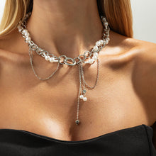 Load image into Gallery viewer, Sweet Cool Tassel Heart Pendant Necklace Faux Pearl Chain Minimalist Collarbone Chain Choker Niche Design Fashion Jewelry For Women Girls Y2K Gothic Banquet Gift