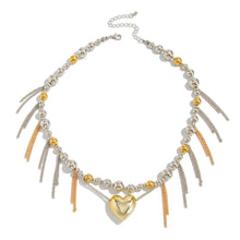 Load image into Gallery viewer, Sweet Cool Tassel Heart Pendant Necklace Faux Pearl Chain Minimalist Collarbone Chain Choker Niche Design Fashion Jewelry For Women Girls Y2K Gothic Banquet Gift