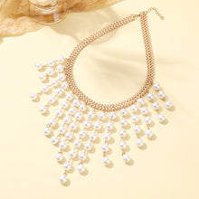 Load image into Gallery viewer, Trendy Vintage Multi Layer Long Pearl Tassel Necklace Imitation Pearl Bead Exaggerated Elegant Collarbone Chain Choker For Women Party Wedding Jewelry Gift