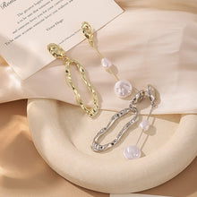 Load image into Gallery viewer, Geometric Asymmetrical Pearl Earrings 925 Silver Needle Baroque Style Simulated Pearl Irregular Drop Stud Earrings For Women Girls Party Jewelry Gifts