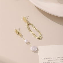 Load image into Gallery viewer, Geometric Asymmetrical Pearl Earrings 925 Silver Needle Baroque Style Simulated Pearl Irregular Drop Stud Earrings For Women Girls Party Jewelry Gifts