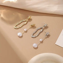 Load image into Gallery viewer, Geometric Asymmetrical Pearl Earrings 925 Silver Needle Baroque Style Simulated Pearl Irregular Drop Stud Earrings For Women Girls Party Jewelry Gifts