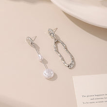 Load image into Gallery viewer, Geometric Asymmetrical Pearl Earrings 925 Silver Needle Baroque Style Simulated Pearl Irregular Drop Stud Earrings For Women Girls Party Jewelry Gifts
