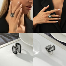 Load image into Gallery viewer, Minimalist Geometric Crystal Ring For Women Silver Color Rhinestone Zircon Adjustable Open Knuckle Ring Daily Party Wedding Jewelry Gifts