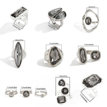 Load image into Gallery viewer, Minimalist Geometric Crystal Ring For Women Silver Color Rhinestone Zircon Adjustable Open Knuckle Ring Daily Party Wedding Jewelry Gifts