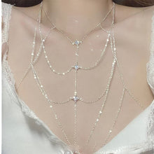 Load image into Gallery viewer, Multi Layer Square Zircon Chest Body Chain For Women Silver Color Sexy Beach Bikini Geometric Cool Style Personality Jewelry Gift