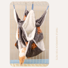 Load image into Gallery viewer, Flannel Hamster Hammock Rodent Hamster Bed House Three-tiered Suspensibility Hammock Sugar Glider Toys