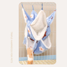 Load image into Gallery viewer, Flannel Hamster Hammock Rodent Hamster Bed House Three-tiered Suspensibility Hammock Sugar Glider Toys