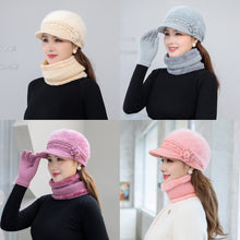 Load image into Gallery viewer, Women Fashion Elegant Knitted Cap Winter Warm Fleece Hat Casual Flower Knitted Hat Accessories Gift
