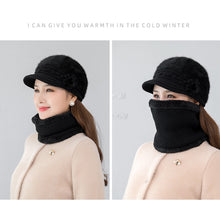 Load image into Gallery viewer, Women Fashion Elegant Knitted Cap Winter Warm Fleece Hat Casual Flower Knitted Hat Accessories Gift