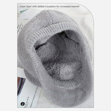 Load image into Gallery viewer, Women Fashion Elegant Knitted Cap Scarf Set Winter Warm Fleece Hat Collar Casual Flower Knitted Hat Accessories Gift
