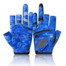 Load image into Gallery viewer, Professional 3 Finger Fishing Gloves Anti-Slip Wear-Resistant Gloves Self-Adhesive Fabric Fixation for Knot Tying and Bait Changing Fishing Gear