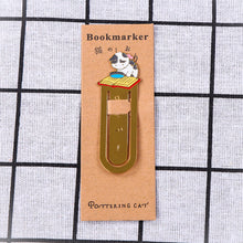 Load image into Gallery viewer, Cute Cat Bookmarks Metal Book Clips Kawaii Kittens Paper Page Holder Japanese Stationery Reading Tools School Office Supplies