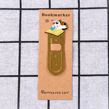 Load image into Gallery viewer, Cute Cat Bookmarks Metal Book Clips Kawaii Kittens Paper Page Holder Japanese Stationery Reading Tools School Office Supplies