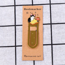 Load image into Gallery viewer, Cute Cat Bookmarks Metal Book Clips Kawaii Kittens Paper Page Holder Japanese Stationery Reading Tools School Office Supplies