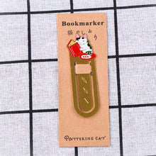 Load image into Gallery viewer, Cute Cat Bookmarks Metal Book Clips Kawaii Kittens Paper Page Holder Japanese Stationery Reading Tools School Office Supplies