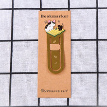 Load image into Gallery viewer, Cute Cat Bookmarks Metal Book Clips Kawaii Kittens Paper Page Holder Japanese Stationery Reading Tools School Office Supplies
