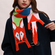 Load image into Gallery viewer, New Autumn Winter Children's Cartoon Fox Knitted Scarf Baby Boys Girls Warm Women Shawl Kids Female Knitted Animal Women Scarf