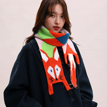 Load image into Gallery viewer, New Autumn Winter Children's Cartoon Fox Knitted Scarf Baby Boys Girls Warm Women Shawl Kids Female Knitted Animal Women Scarf