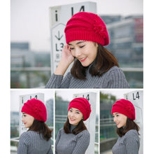 Load image into Gallery viewer, Full Coverage Thick Warm Korean Style Slouchy Hat Women Winter New Soft Skin-Friendly Face-Slimming Versatile Knit Cap