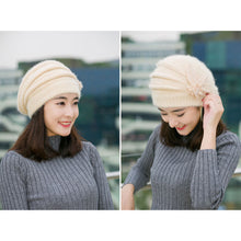 Load image into Gallery viewer, Full Coverage Thick Warm Korean Style Slouchy Hat Women Winter New Soft Skin-Friendly Face-Slimming Versatile Knit Cap