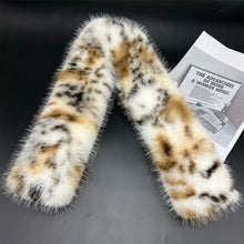 Load image into Gallery viewer, Korea Leopard Print Long Fur Scarfs Warm Plush Scarf Y2K Women Winter Padded Thickened Lengthened Faux Fur Shawl Outdoor Riding
