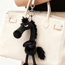 Load image into Gallery viewer, Cute Plush Pony Horse Keychain Creative Dark Horse Mascot Soft Simulation Zodiac Pony Bag Car Pendant Party Gift Room Decoration Accessories