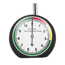 Load image into Gallery viewer, Car Tire Tread Depth Gauge 1/11mm & 1/32" Scale Needle Pointer Mechanical Gauge Metal Automotive Maintenance & Safety Tool
