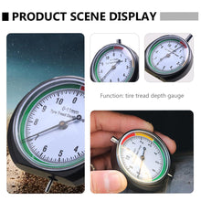 Load image into Gallery viewer, Car Tire Tread Depth Gauge 1/11mm & 1/32" Scale Needle Pointer Mechanical Gauge Metal Automotive Maintenance & Safety Tool