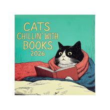 Load image into Gallery viewer, 2026 Calendar Cats with Coffee Chill Cats Illustration Cute Animal Wall Calendar For Cat & Coffee Enthusiasts Hanging Wall 2026 Planner Calendar
