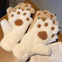 Load image into Gallery viewer, Cute Bear Cat Claw Plush Gloves For Women Girls Students Winter Thickened Velvet Lined Full Finger Skin Friendly Anti Loss Cold Proof Cycling Gloves