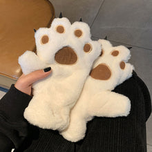 Load image into Gallery viewer, Cute Bear Cat Claw Plush Gloves For Women Girls Students Winter Thickened Velvet Lined Full Finger Skin Friendly Anti Loss Cold Proof Cycling Gloves