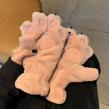 Load image into Gallery viewer, Cute Bear Cat Claw Plush Gloves For Women Girls Students Winter Thickened Velvet Lined Full Finger Skin Friendly Anti Loss Cold Proof Cycling Gloves