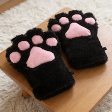 Load image into Gallery viewer, 1Pc Kawaii Cartoon Cat Bear Claw Paw Plush Gloves Women Winter Warm Finger Mittens Lolita Cosplay Costume Gloves