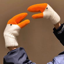 Load image into Gallery viewer, New Creative Funny Knitted Goose Gloves Thickened Double Layer Velvet Lined Windproof Cold Proof Warm Finger Gloves For Autumn Winter