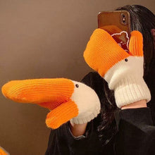 Load image into Gallery viewer, New Creative Funny Knitted Goose Gloves Thickened Double Layer Velvet Lined Windproof Cold Proof Warm Finger Gloves For Autumn Winter