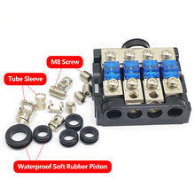 Load image into Gallery viewer, Waterproof Car Audio Power Fuse Holder Box with Fuse Capsule Rubber Cover Fuse Distribution Block for Car Audio Stereo Amplifier
