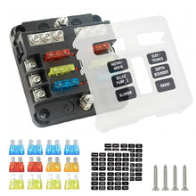 Load image into Gallery viewer, 6 Ways Blade Car Boat Fuse Box Holder Fuse Holder Block Warning Indicator 12V 36V Power Distribution Panel Board