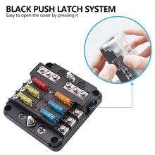 Load image into Gallery viewer, 6 Ways Blade Car Boat Fuse Box Holder Fuse Holder Block Warning Indicator 12V 36V Power Distribution Panel Board