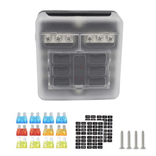 Load image into Gallery viewer, 6 Ways Blade Car Boat Fuse Box Holder Fuse Holder Block Warning Indicator 12V 36V Power Distribution Panel Board