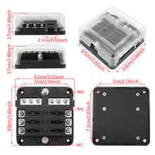Load image into Gallery viewer, 6 Ways Blade Car Boat Fuse Box Holder Fuse Holder Block Warning Indicator 12V 36V Power Distribution Panel Board