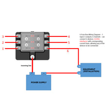 Load image into Gallery viewer, 12V~24V 6/8/10/12/ Ways Blade Holder Fuse Relay Box Terminal Circuit Fuse Box with LED Warning Light Circuit Fuse Box Car Marine Fuse Panel