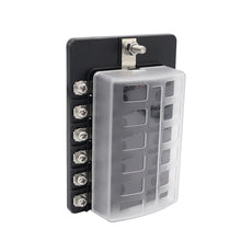 Load image into Gallery viewer, 12V~24V 6/8/10/12/ Ways Blade Holder Fuse Relay Box Terminal Circuit Fuse Box with LED Warning Light Circuit Fuse Box Car Marine Fuse Panel