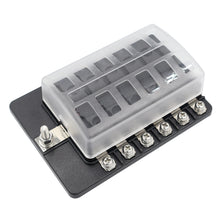 Load image into Gallery viewer, 12V~24V 6/8/10/12/ Ways Blade Holder Fuse Relay Box Terminal Circuit Fuse Box with LED Warning Light Circuit Fuse Box Car Marine Fuse Panel