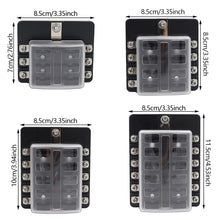 Load image into Gallery viewer, 12V~24V 6/8/10/12/ Ways Blade Holder Fuse Relay Box Terminal Circuit Fuse Box with LED Warning Light Circuit Fuse Box Car Marine Fuse Panel