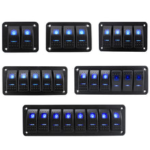 Load image into Gallery viewer, Marine 2/3/4/5/6/ 8 Group Rocker Switch Panel 5-pin for 12V/24V Cars ATV Trailers With Blue Indicator Light
